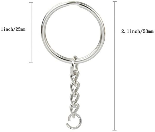 Stainless Steel Key Rings - 5 Pcs ~1inch, 25mm Round Split Key Rings for  Keychains - Surgical Grade Stainless Steel Keychain Rings